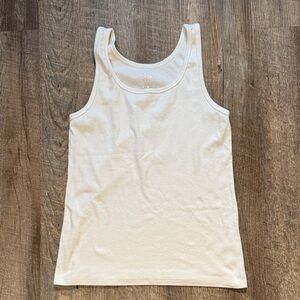a new day White Ribbed Scoop Neck Tank